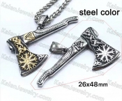 steel color perun axe pendant KJP128-0039