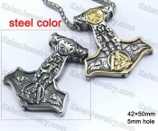 steel color Thor Hammer pendant KJP128-0072