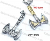 two-tone axe pendant KJP128-0077