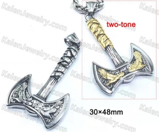 two-tone axe pendant KJP128-0077
