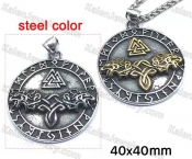 steel color Wolf Totem Odin triangle pendant KJP128-0078