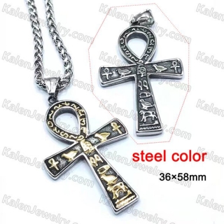 steel color pendant KJP128-0084