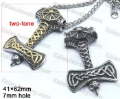 two-tone Thor Hammer pendant KJP128-0090
