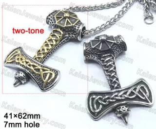 two-tone Thor Hammer pendant KJP128-0090