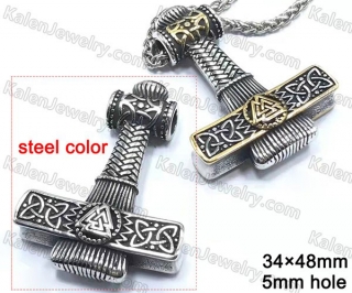 steel color Thor Hammer pendant KJP128-0091