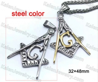 steel color masonic pendant KJP128-0112