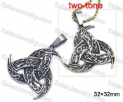 two-tone Horn of Odin pendant KJP128-0146