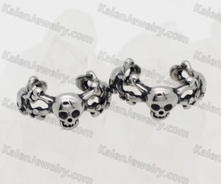 skull ear studs KJE69-0353