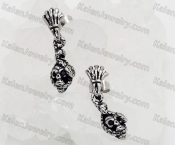 skeleton hand skull ear studs KJE69-0375