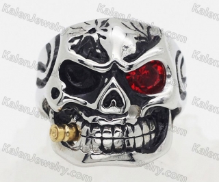 7# to 15# skull ring with gold plating cigar KJRA00020