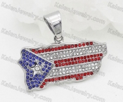 Puerto Rico Map Flag Pendant KJP130-0002