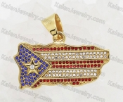 Puerto Rico Map Flag Pendant KJP130-0001