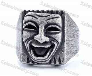brushed finished antique plating smiling face KJRA00036
