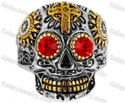 7# to 15# red eyes skull ring KJRA00043LS