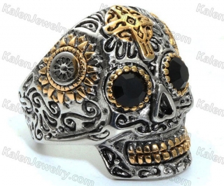 7# to 15# black eyes skull ring KJRA00046LS