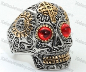 7# to 15# red eyes skull ring KJRA00047LS