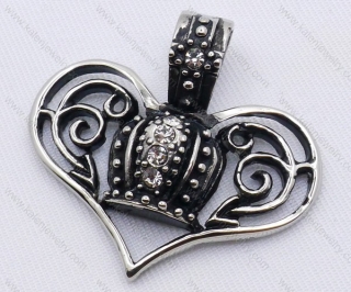Stainless Steel Heart-shaped Crown Pendant KJP170085