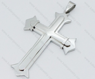 Smooth Stainless Steel Cross Pendant - KJP050612