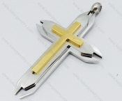 Stainless Steel Gold Plating Cross Pendant - KJP050617