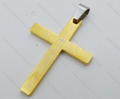 Stainless Steel Gold Plating Cross Pendant - KJP050644
