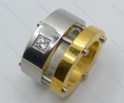 Inlay Zircon Gold Plating Ring Pendant - KJP050391