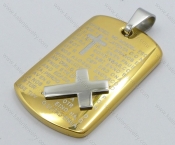 Gold Plating Square Cross Pendant - KJP050162