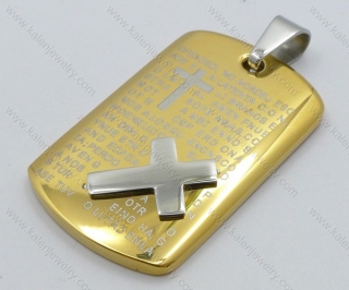 Gold Plating Square Cross Pendant - KJP050162