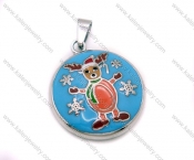 Stainless Steel Merry Christmas Santa Claus Reindeer Pendant - KJP090002