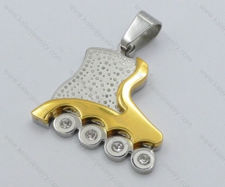 Stainless Steel Gold Plating Skating Shoes Pendant  - KJP050686
