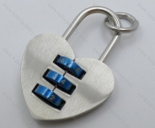 Stainless Steel Heart Lock Pendants - KJP050715