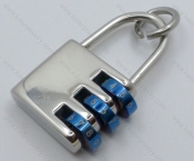 Stainless Steel Blue Lock Pendants - KJP050718