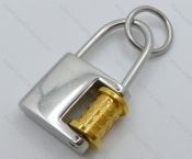 Stainless Steel Gold Lock Pendant - KJP050719