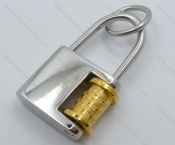 Stainless Steel Gold Lock Pendant - KJP050721