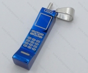 Stainless Steel Blue Mobile Phone Pendant - KJP050726