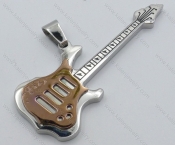 Stainless Steel Coffee Guitar Pendant - KJP050735