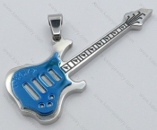 Stainless Steel Blue Guitar Pendant - KJP050737