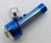 Blue Stainless Steel Inlay Zircon Stone Flashlight Pendant - KJP050782