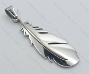 Stainless Steel Feather Pendant - KJP050842