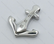 Stainless Steel Inlay Stones Anchor Pendant - KJP050854