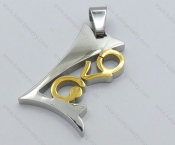 Gold Plating Stainless Steel LOVE Pendant - KJP050856