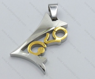 Gold Plating Stainless Steel LOVE Pendant - KJP050856