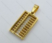 Small Stainless Steel Gold Plating Abacus Pendant - KJP050872