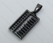Small Black Stainless Steel Abacus Pendant - KJP050873