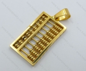 Stainless Steel Gold Abacus Pendant - KJP050875
