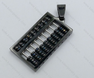 Black Stainless Steel Abacus Pendant - KJP050876