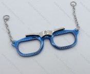 Blue Stainless Steel Glasses Pendant - KJP050877