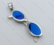 Stainless Steel Blue Plating Glasses Pendant - KJP050879