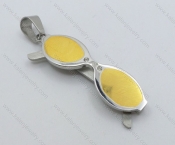 Stainless Steel Gold Plating Glasses Pendant - KJP050881