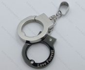 Black Stainless Steel Handcuffs Pendant - KJP050884