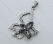 Stainless Steel Black Butterfly Pendant - KJP050891